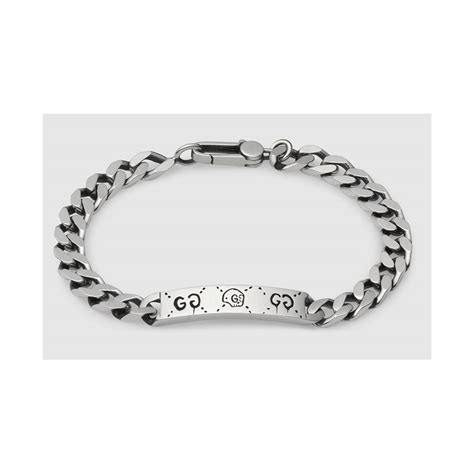 gucci bracciale in argento uomo|Bracciale Uomo Gucci Ghost in argento .